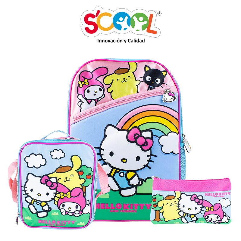 SCOOL - MOCHILA HELLO KITTY Y FRIENDS SET 3 PIEZAS SCOOL RANGER