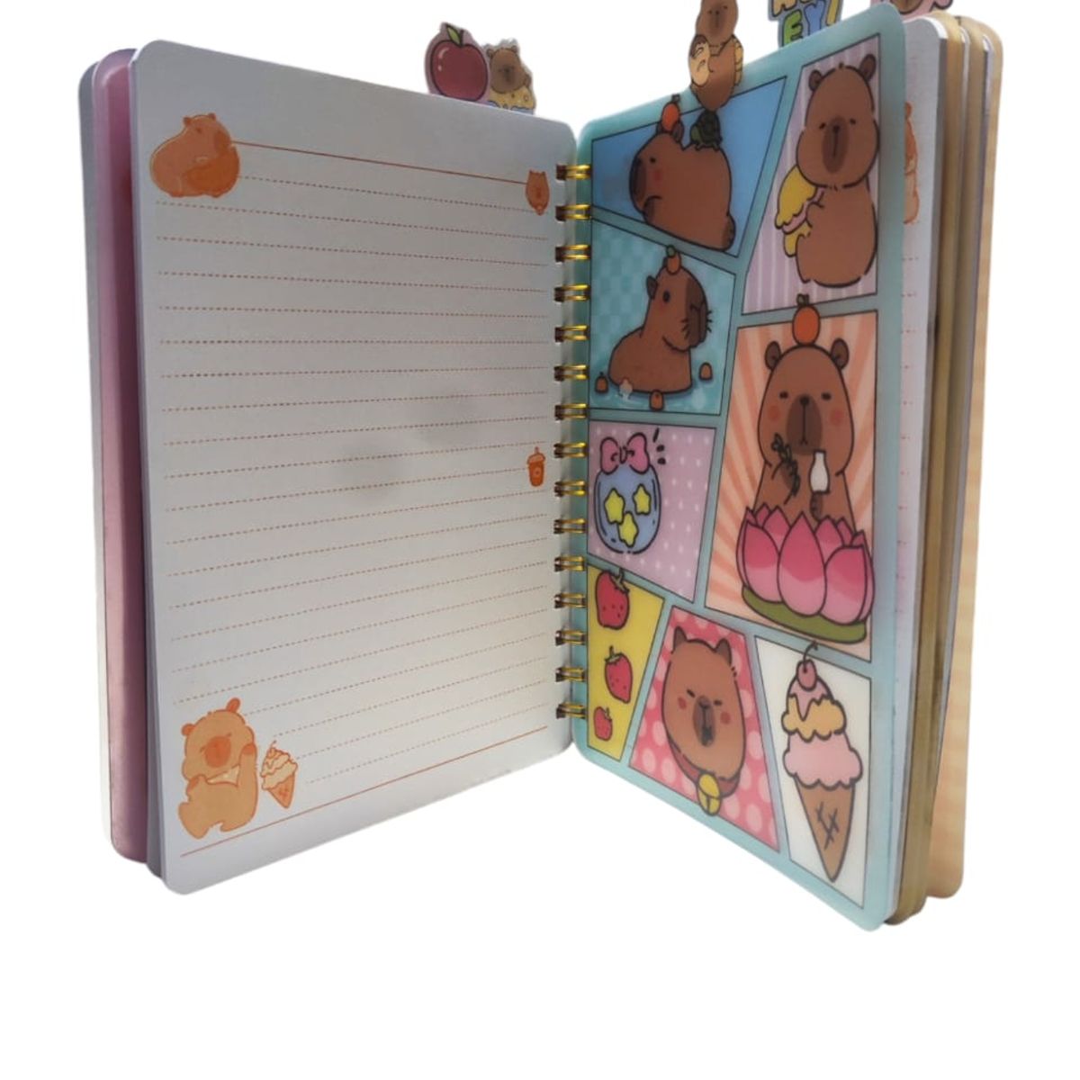 GENERICO - Cuaderno anillado Holografico con Sepadores Capibara