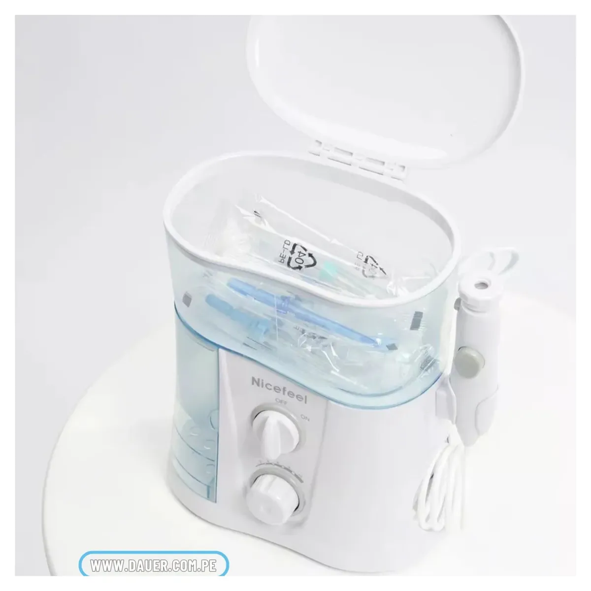 DAUER - Irrigador Dental Eléctrico 10 Modos de Limpieza +7 Boquillas