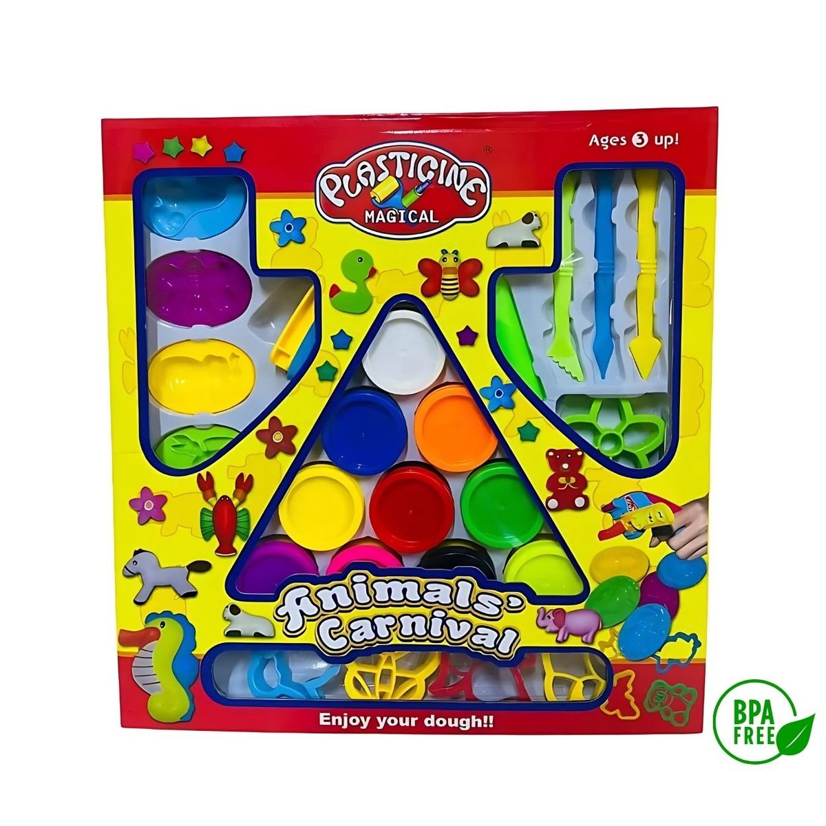 GENERICO - Set Didáctico de Plastilinas Aventura Animal con Moldes