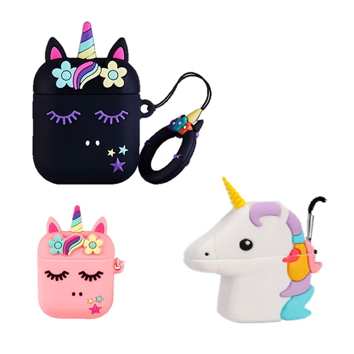 GENERICO - Pack 3 Estuches Fundas De Auriculares Para AirPods Con Diseño