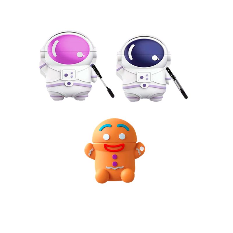 GENERICO - Pack 3 Estuches Fundas De Auriculares Para AirPods Con Diseño