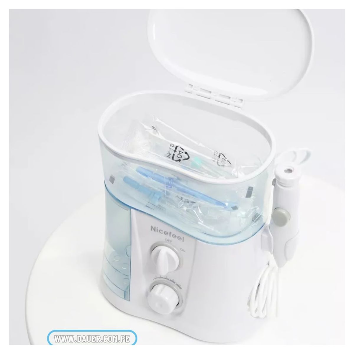 DAUER - Irrigador Dental 1000ml +10 Modos de Potencia + 7 Boquillas