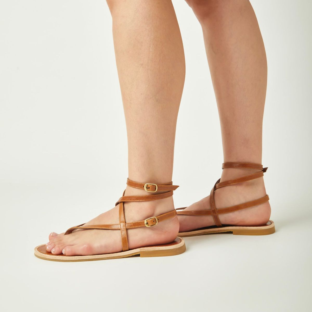 WHITE - Sandalias casuales Bali mujer en cuero