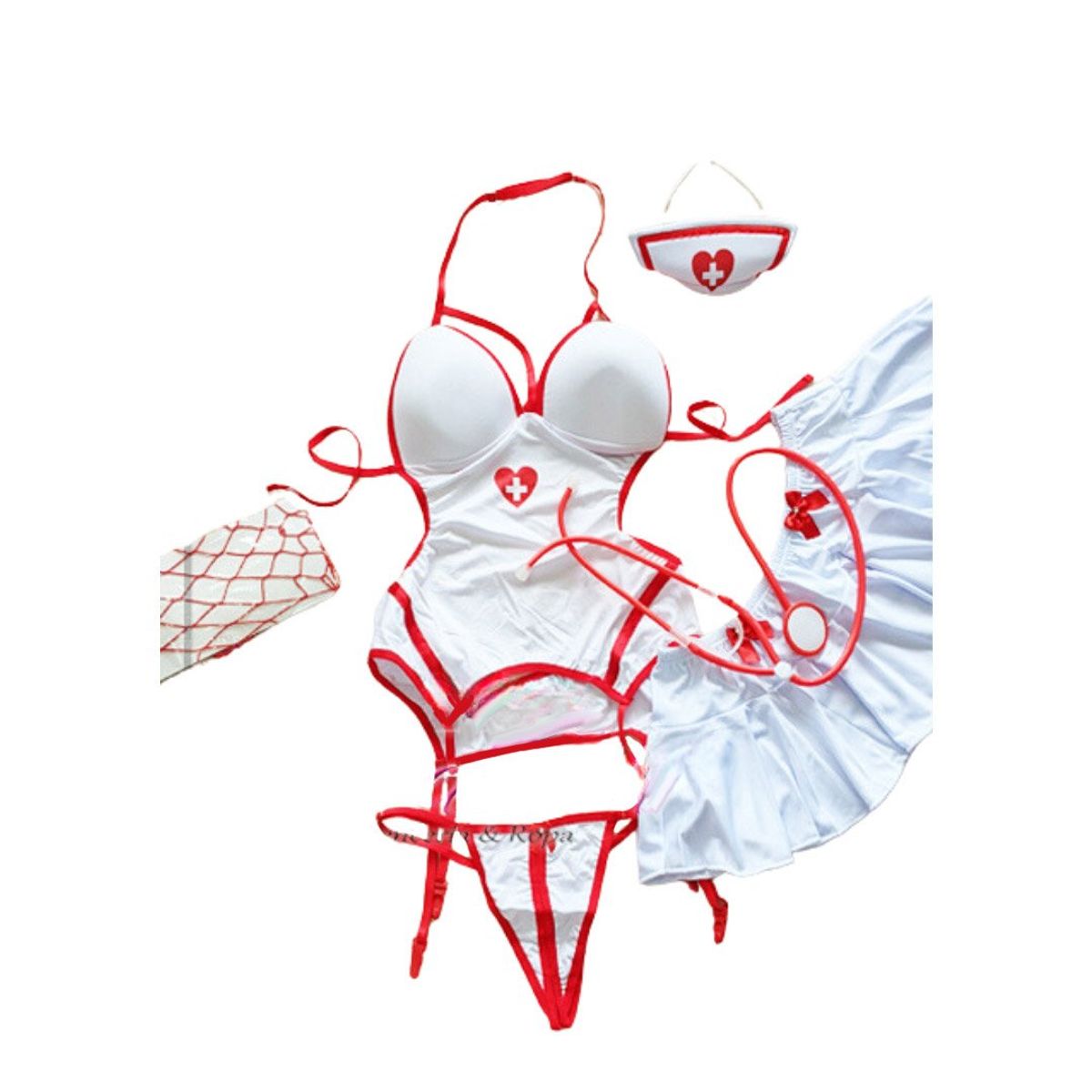 GENERICO - Enfermera más Medias- Disfraz  - Mujer - Lencería