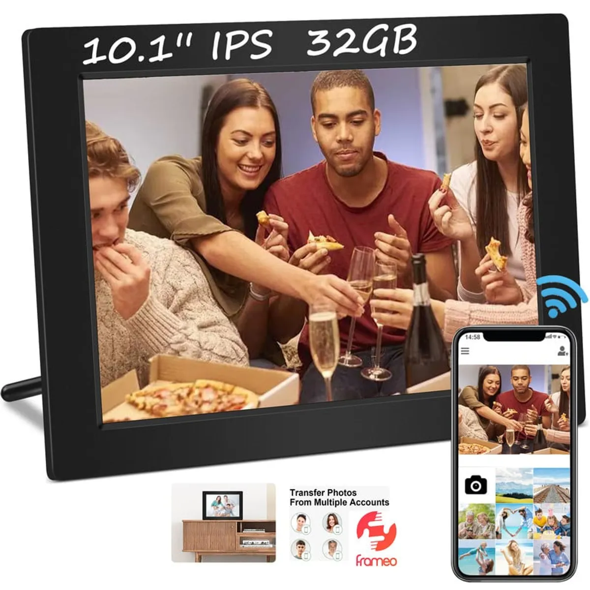 VEIDOO - Marco de fotos digital Veidoo 101 32GB WiFi Regalo familiar - Black