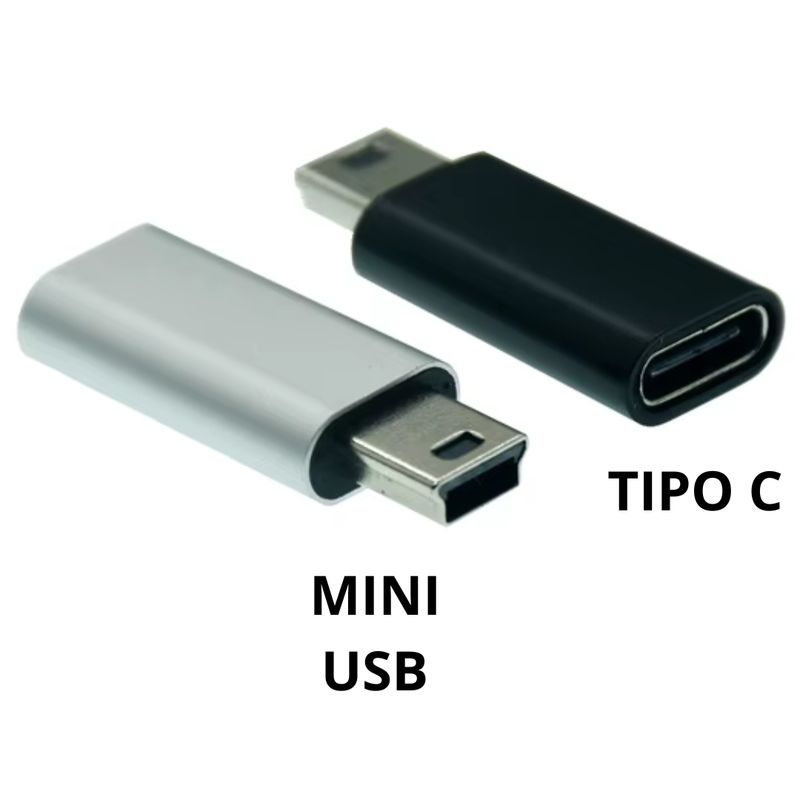 OEM - ADAPTADOR DE USB TIPO-C A MINI USB CARGA RAPIDA Y DATOS
