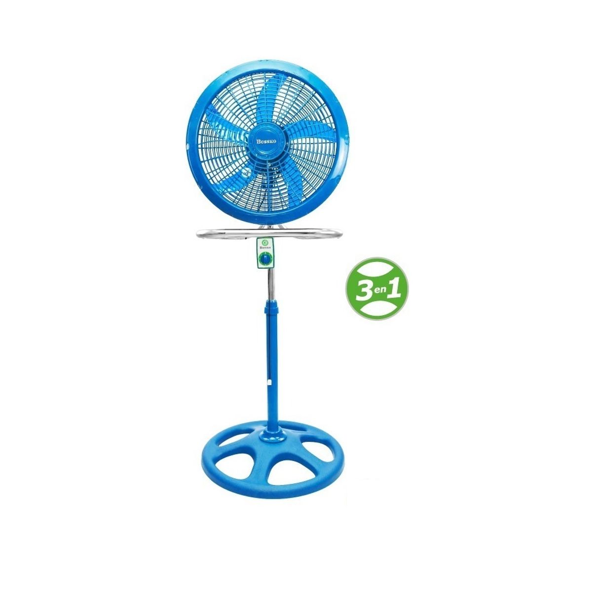 BOSSKO - VENTILADOR 18"  DE 5 ASPAS,  3 EN 1 BOSSKO BK-8223VI AZUL