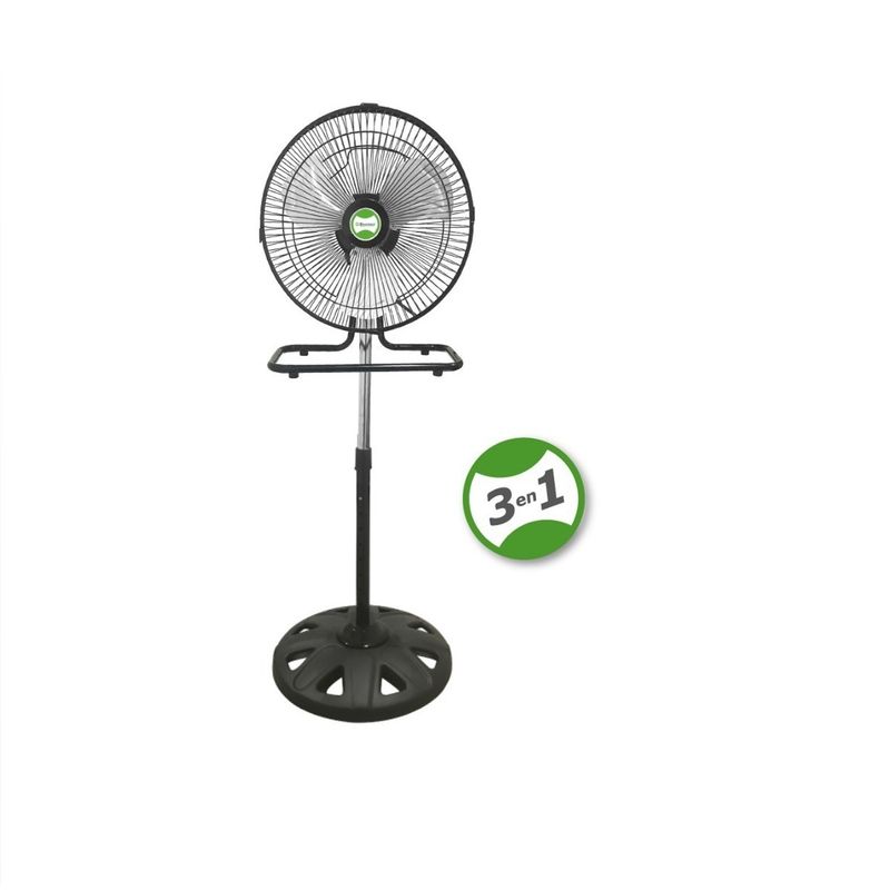 BOSSKO - VENTILADOR  BOSSKO 12"   3 EN 1, BK-8312VP/NG REJILLA NEGRA