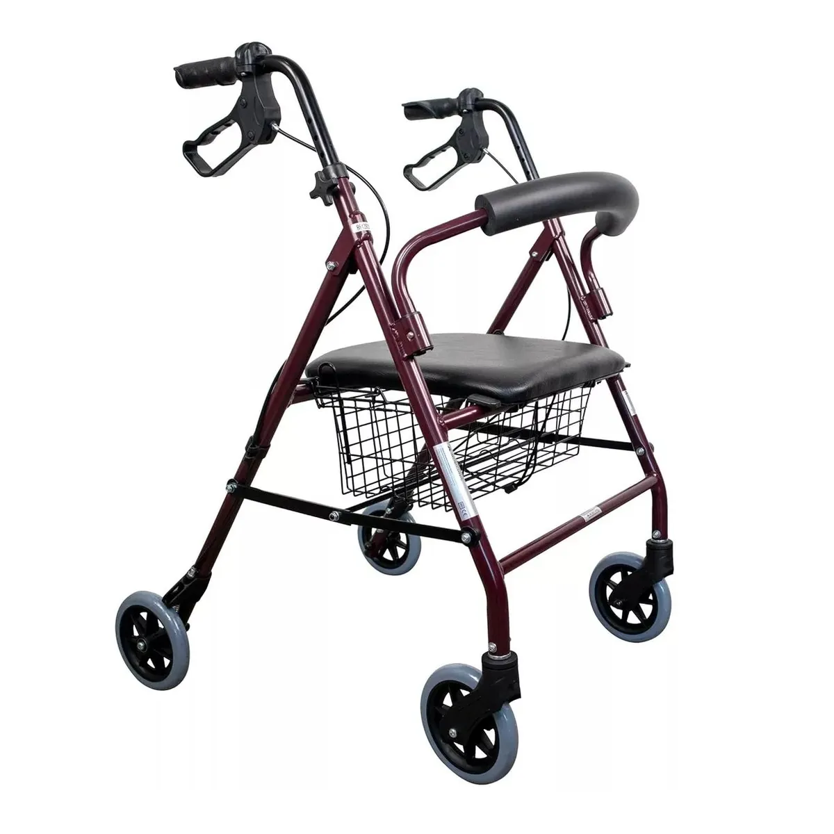 GENERICO - Andador Ortopedico con Asiento Ruedas Frenos Canastilla Sin Posapies