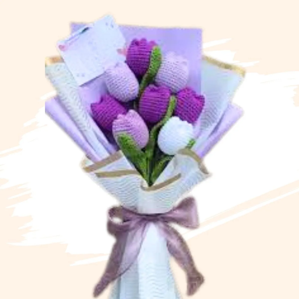 GENERICO - Ramo 08 Tulipanes Eternos Tejidos a Crochet Flores