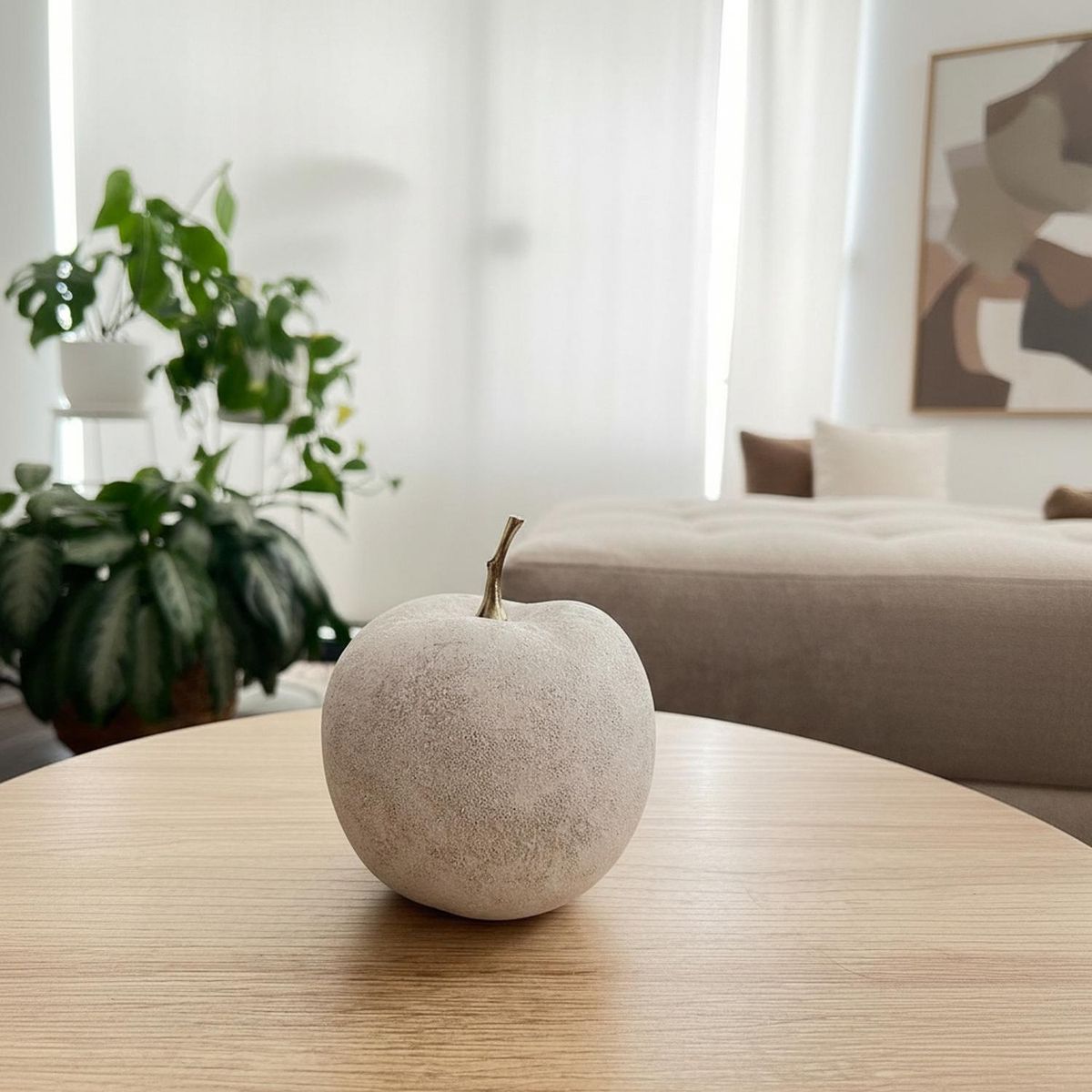 MAP DESIGN HOME - Adorno Manzana Decor Caliza 11x11x13 cm