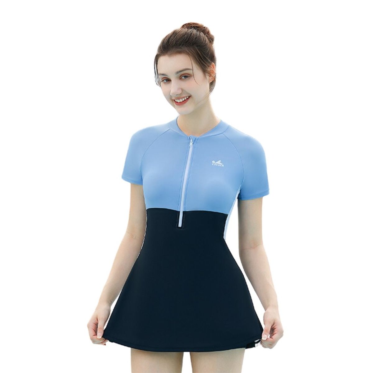 GENERICO - Traje De Baño YINGFA Skirt Suit Manga Corta