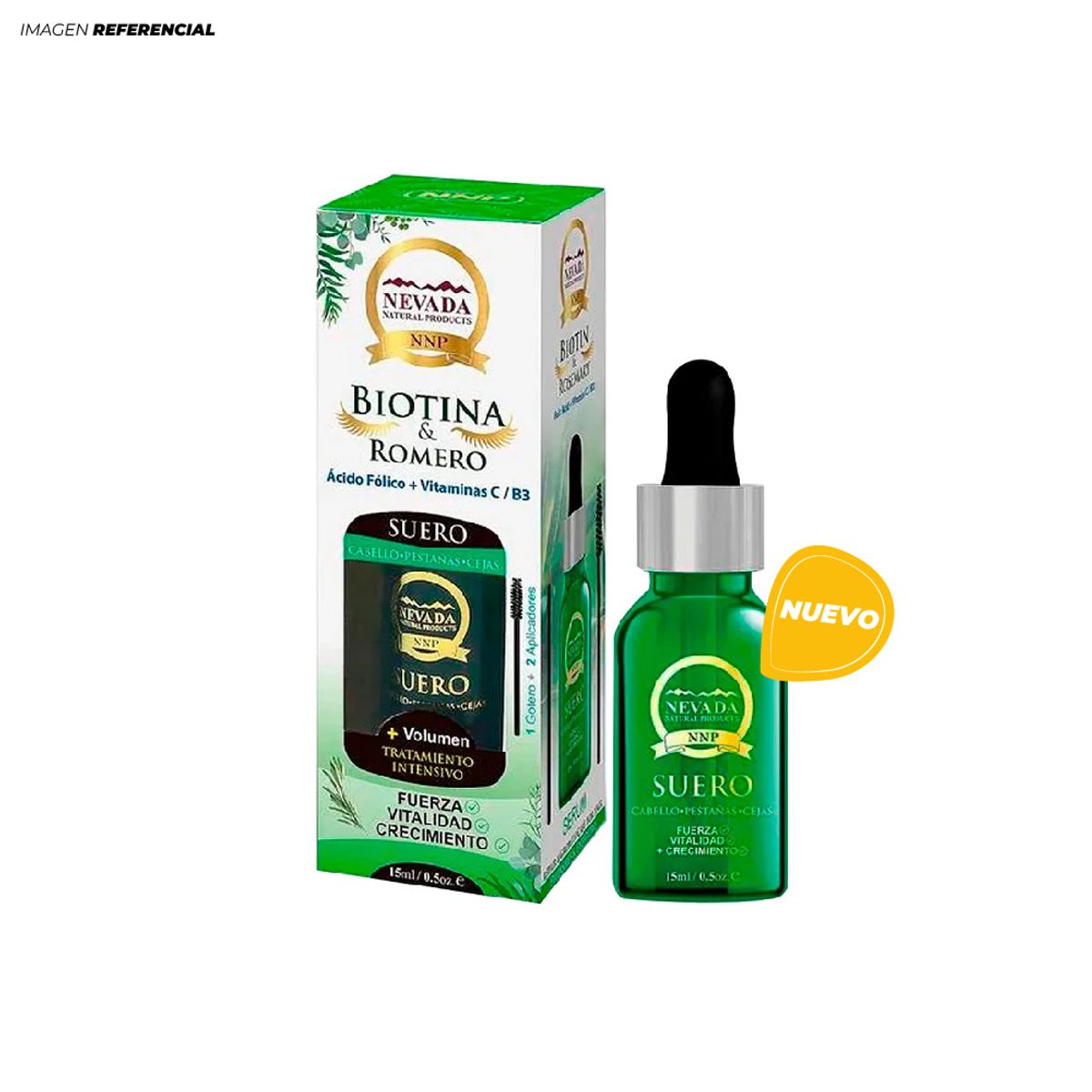 NEVADA NATURAL PRODUCTS - Aceite para las Cejas de Biotina & Romero crece Pelo de 15 ml