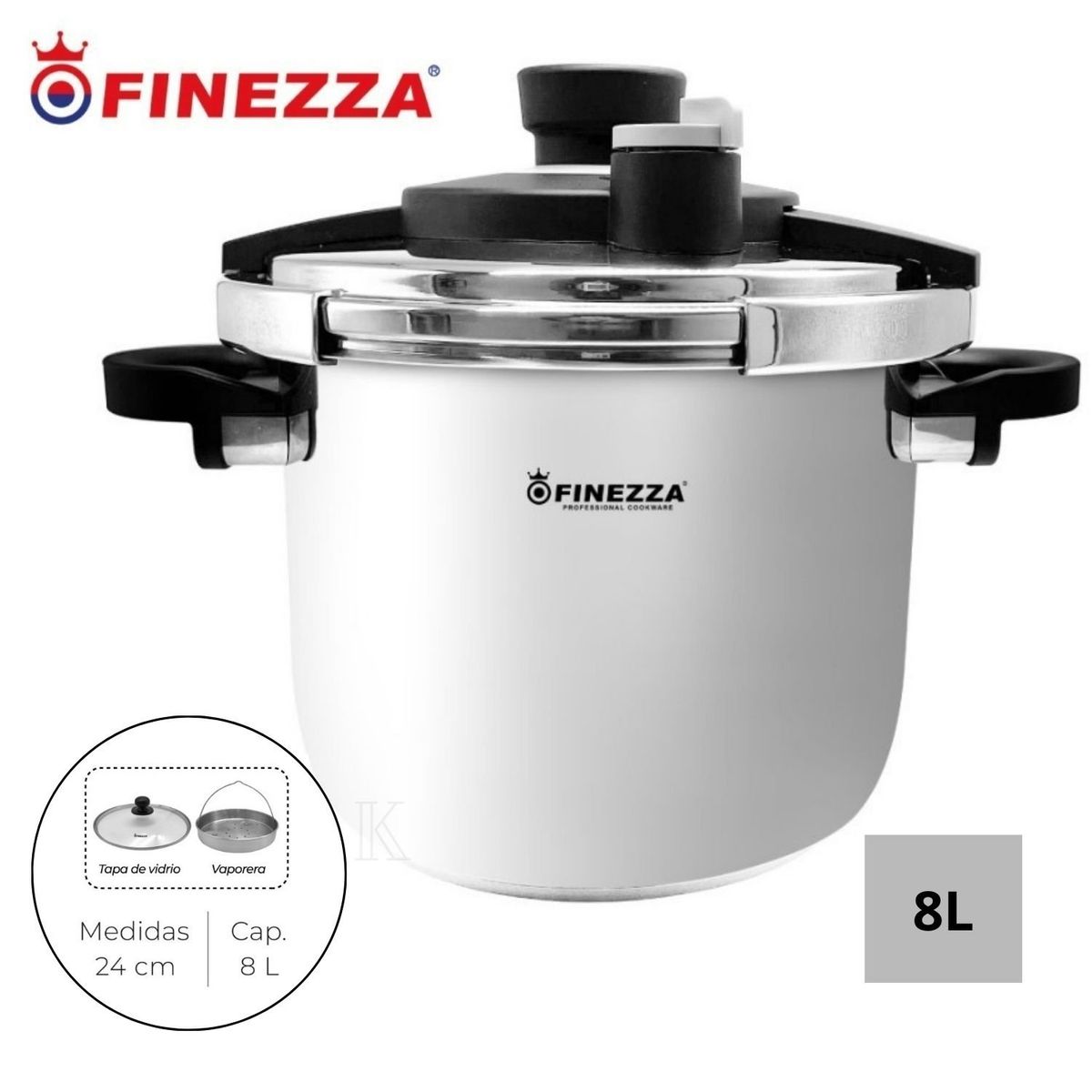 FINEZZA - OLLA A PRESIÓN DE 7L EN ACERO INOXIDABLE FINEZZA