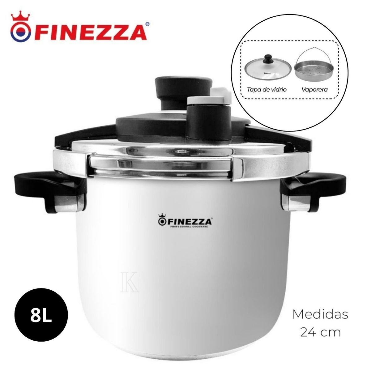 FINEZZA - OLLA A PRESIÓN DE 7L EN ACERO INOXIDABLE FINEZZA