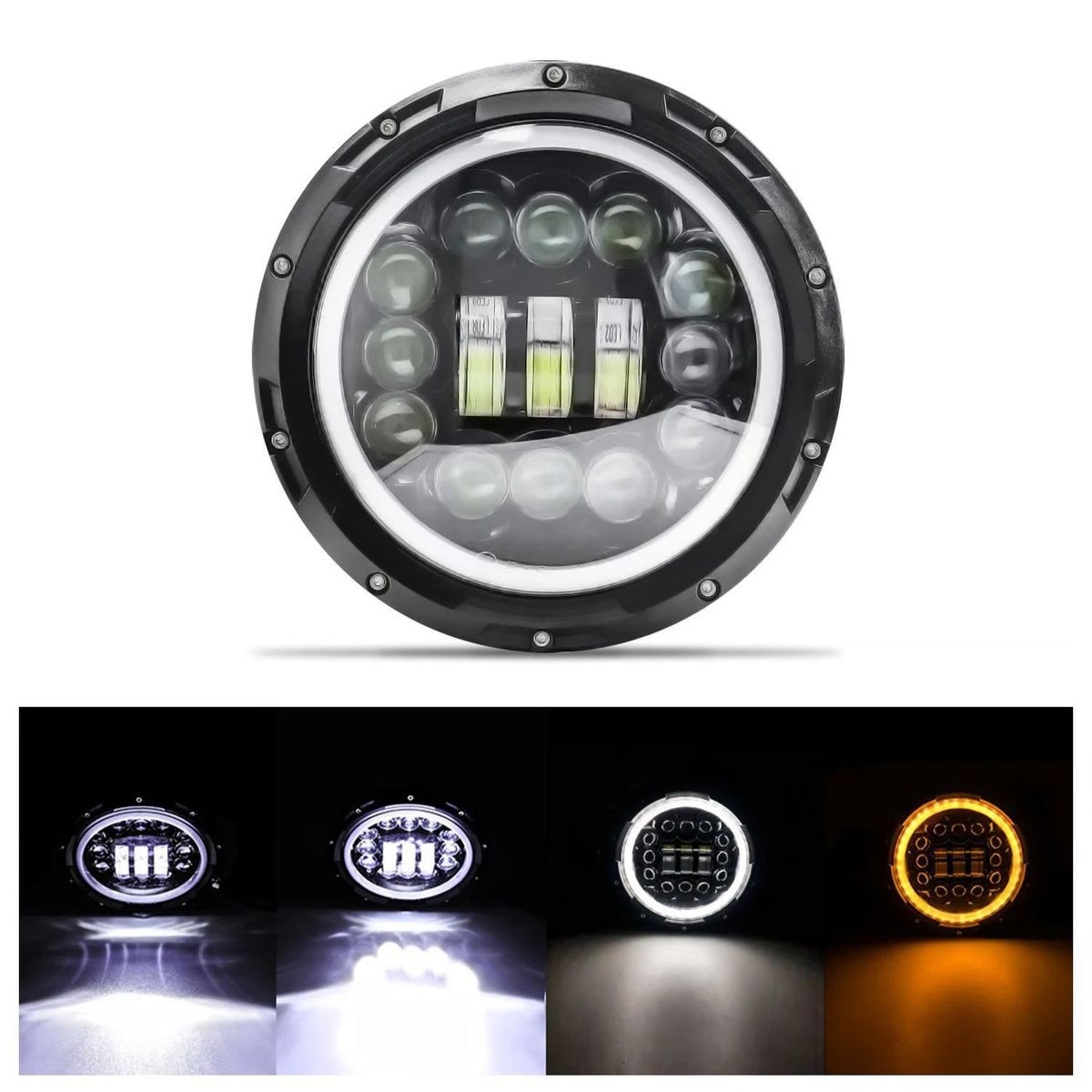GENERICO - Faro Led Harley 7 4d Ojo De Angel + Direccional
