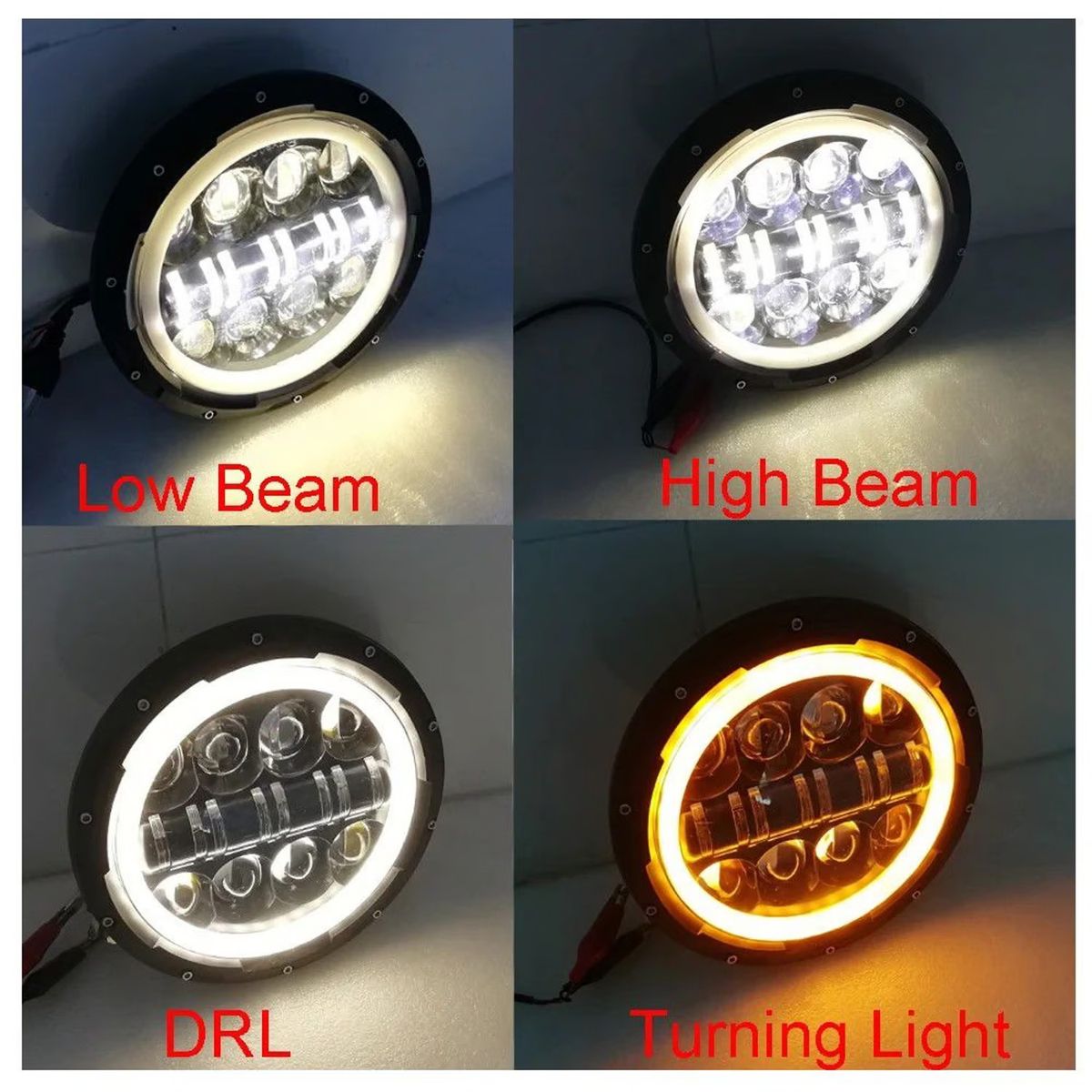 GENERICO - Faro Led Harley 7 4d Ojo De Angel + Direccional