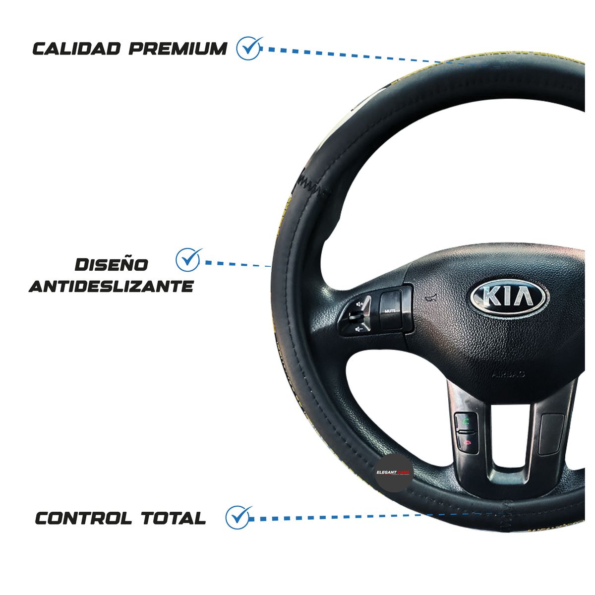 JET - Forro De Timón Premium 38CM Auto Camioneta