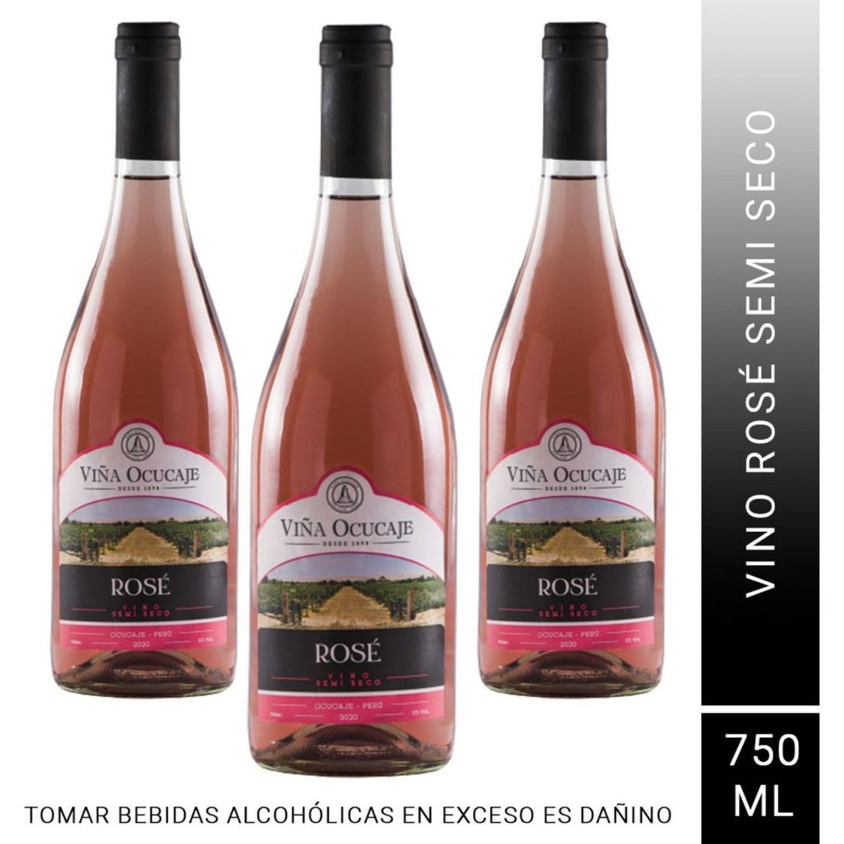 OCUCAJE - Pack x3 Vino Rosé Ocucaje 750 ml