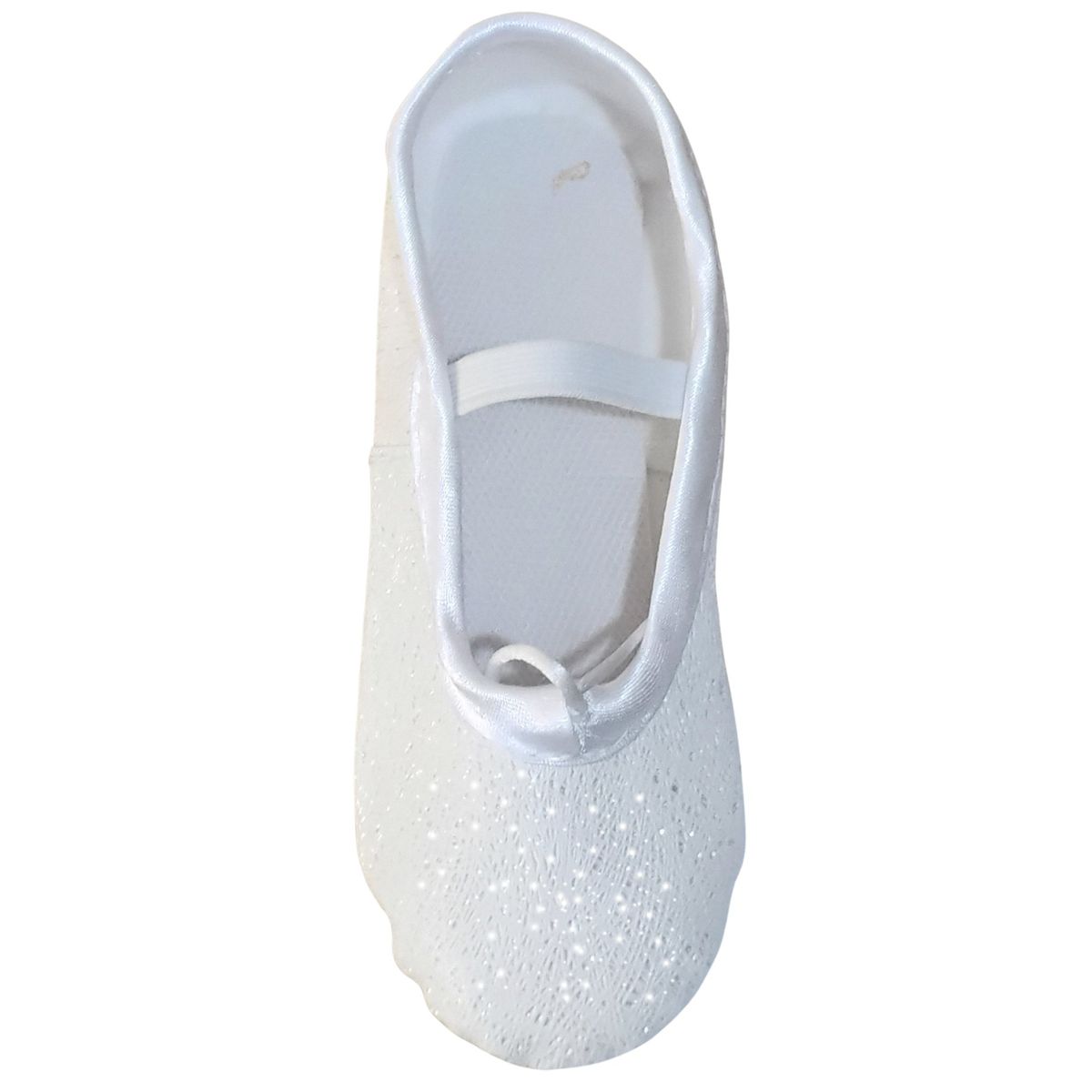NACIONAL - Zapatillas De Ballet Media Punta Cuerina Escarchada - Blanco