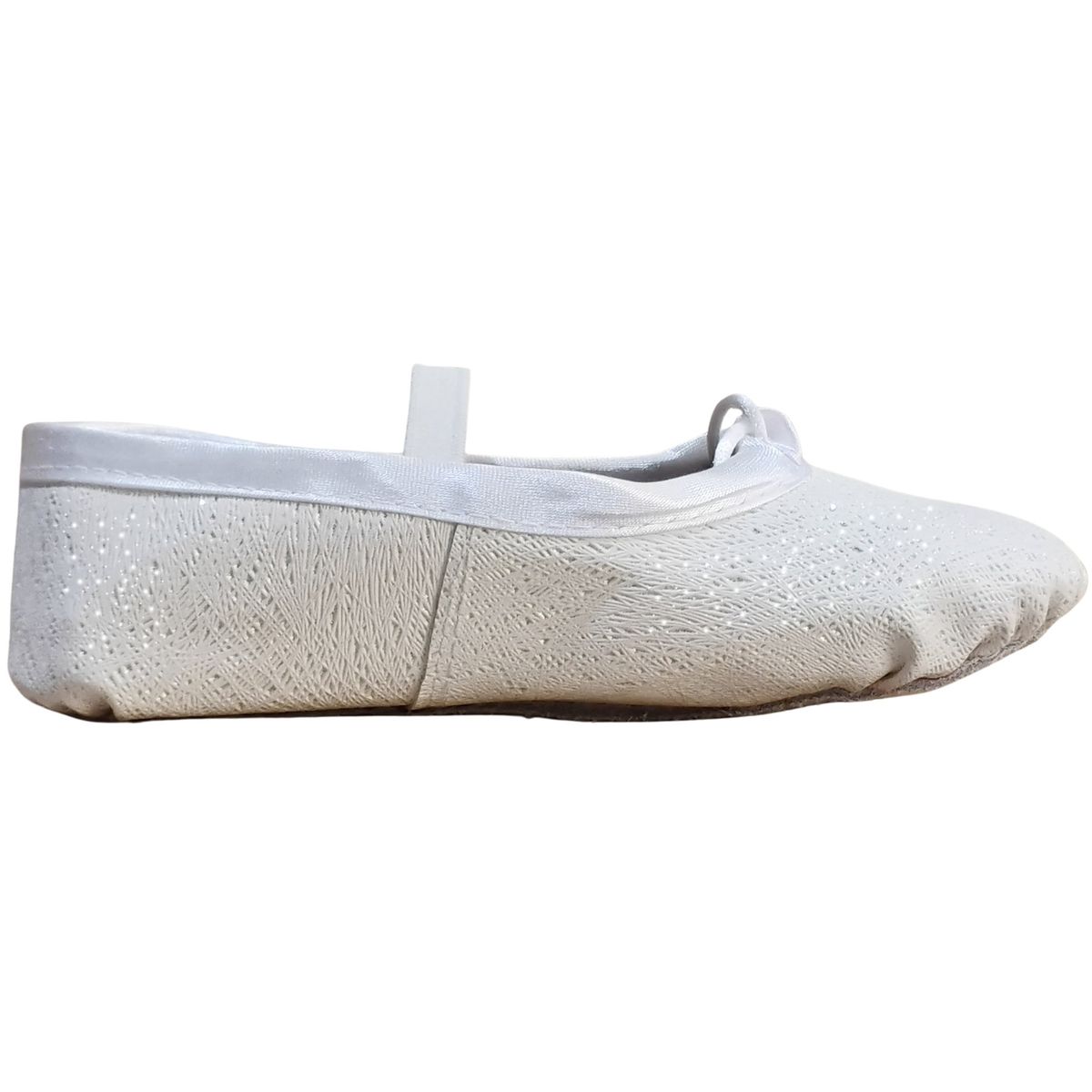 NACIONAL - Zapatillas De Ballet Media Punta Cuerina Escarchada - Blanco