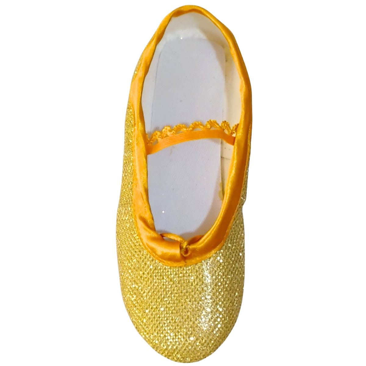 NACIONAL - Zapatillas De Ballet Media Punta Cuerina Escarchada - Dorado