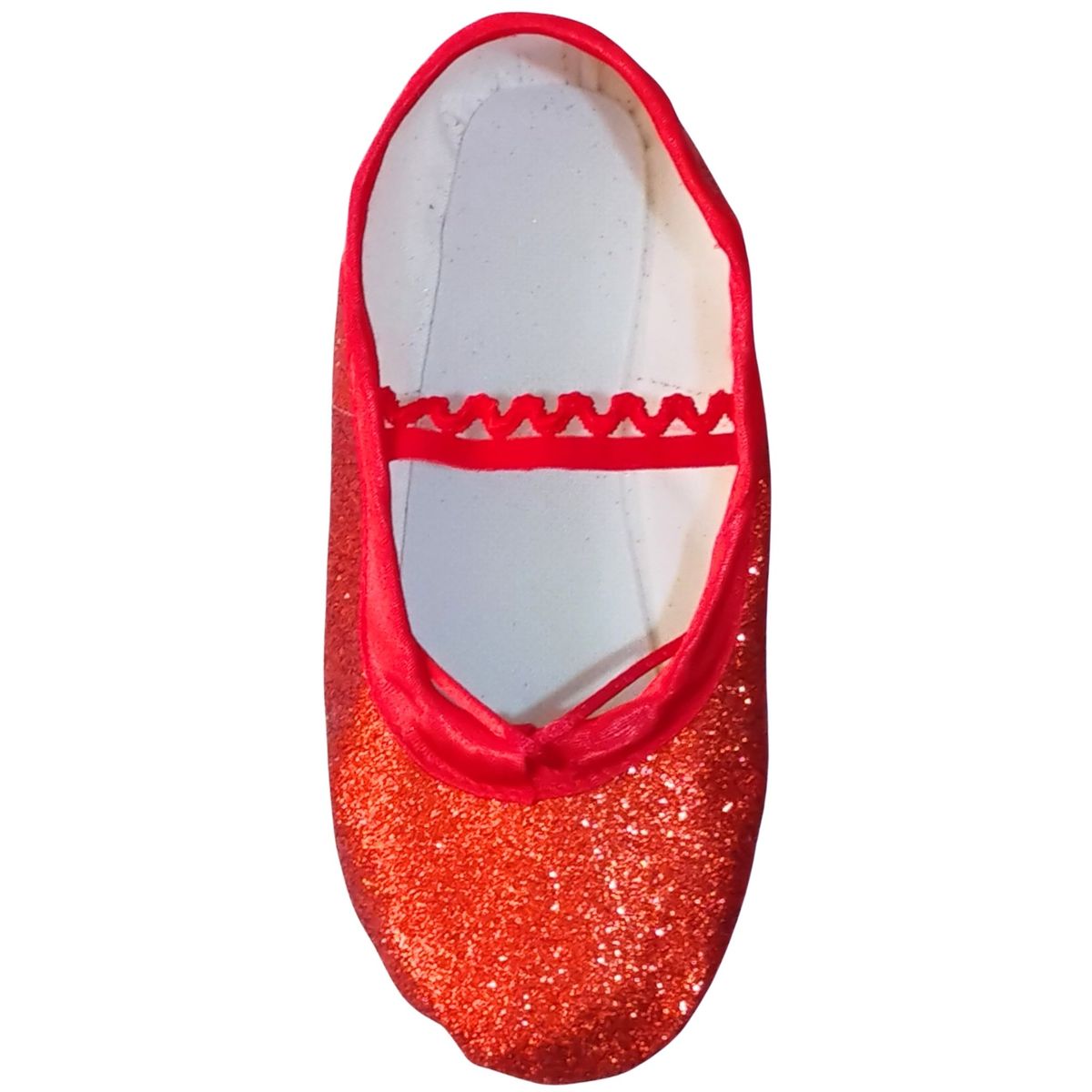 NACIONAL - Zapatillas De Ballet Media Punta Cuerina Escarchada - Rojo