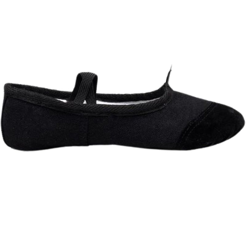 NACIONAL - Zapatillas De Ballet Media Punta Lona Suela Partida - Negro