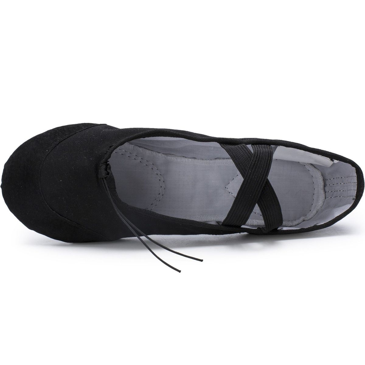 NACIONAL - Zapatillas De Ballet Media Punta Lona Suela Partida - Negro