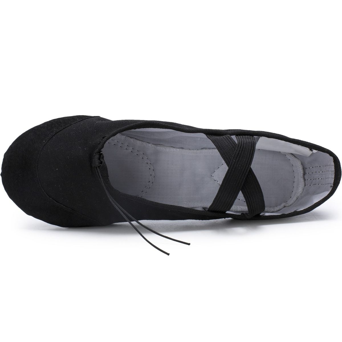 NACIONAL - Zapatillas De Ballet Media Punta Lona Suela Partida - Negro