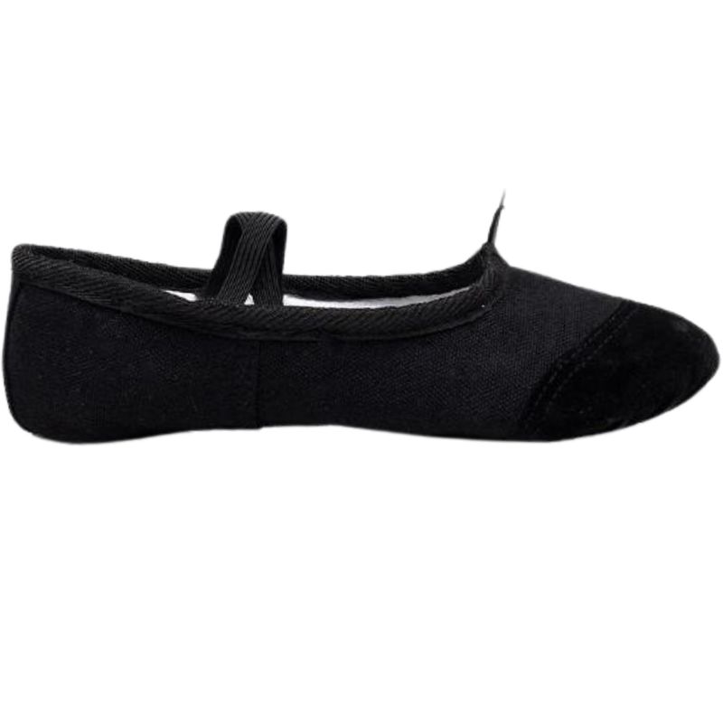 NACIONAL - Zapatillas De Ballet Media Punta Lona Suela Partida - Negro