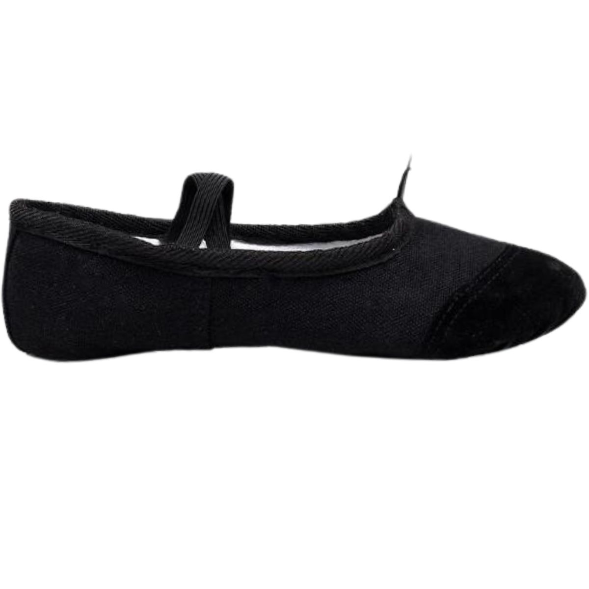 NACIONAL - Zapatillas De Ballet Media Punta Lona Suela Partida - Negro