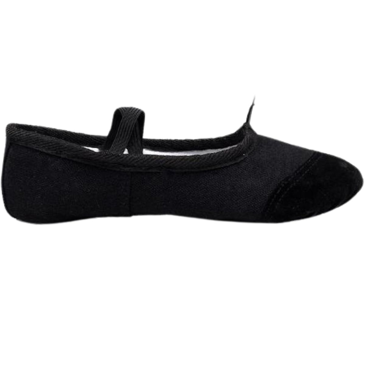 NACIONAL - Zapatillas De Ballet Media Punta Lona Suela Partida - Negro