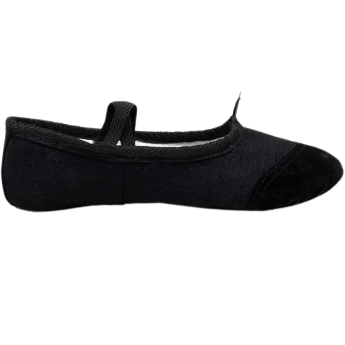 NACIONAL - Zapatillas De Ballet Media Punta Lona Suela Partida - Negro