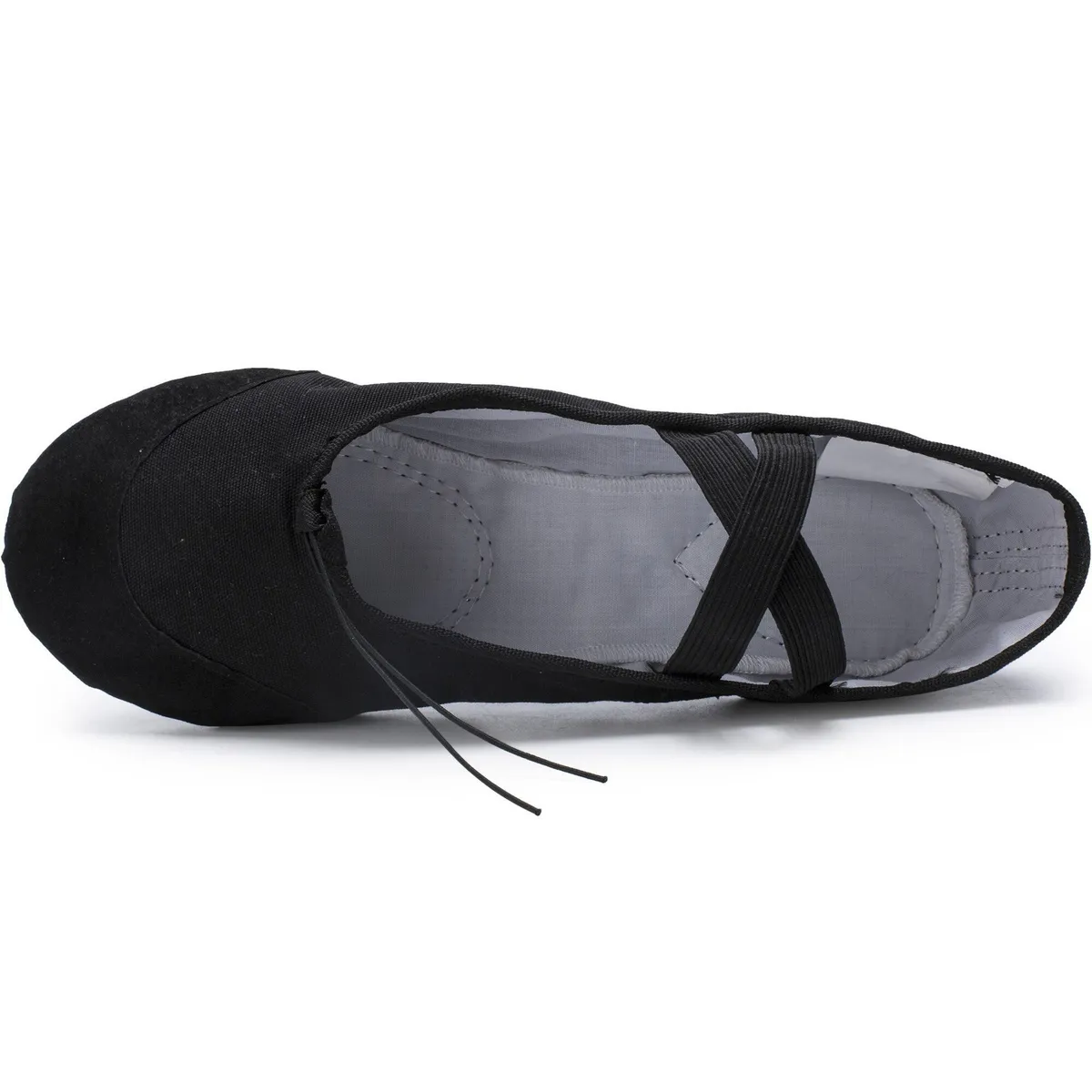 NACIONAL - Zapatillas De Ballet Media Punta Lona Suela Partida - Negro