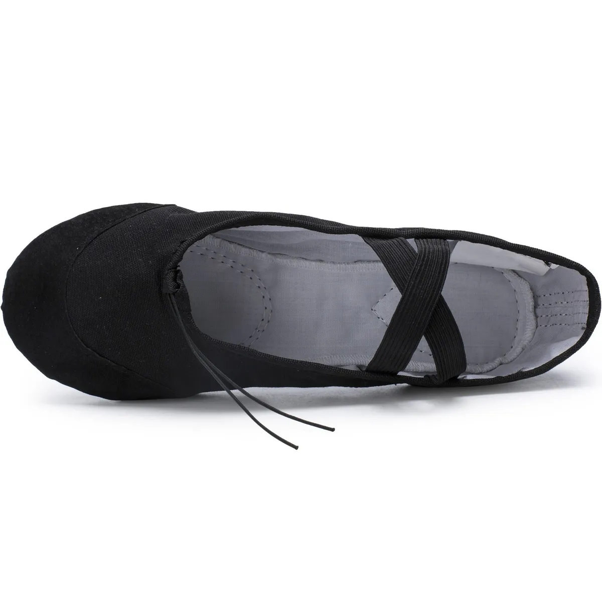 NACIONAL - Zapatillas De Ballet Media Punta Lona Suela Partida - Negro