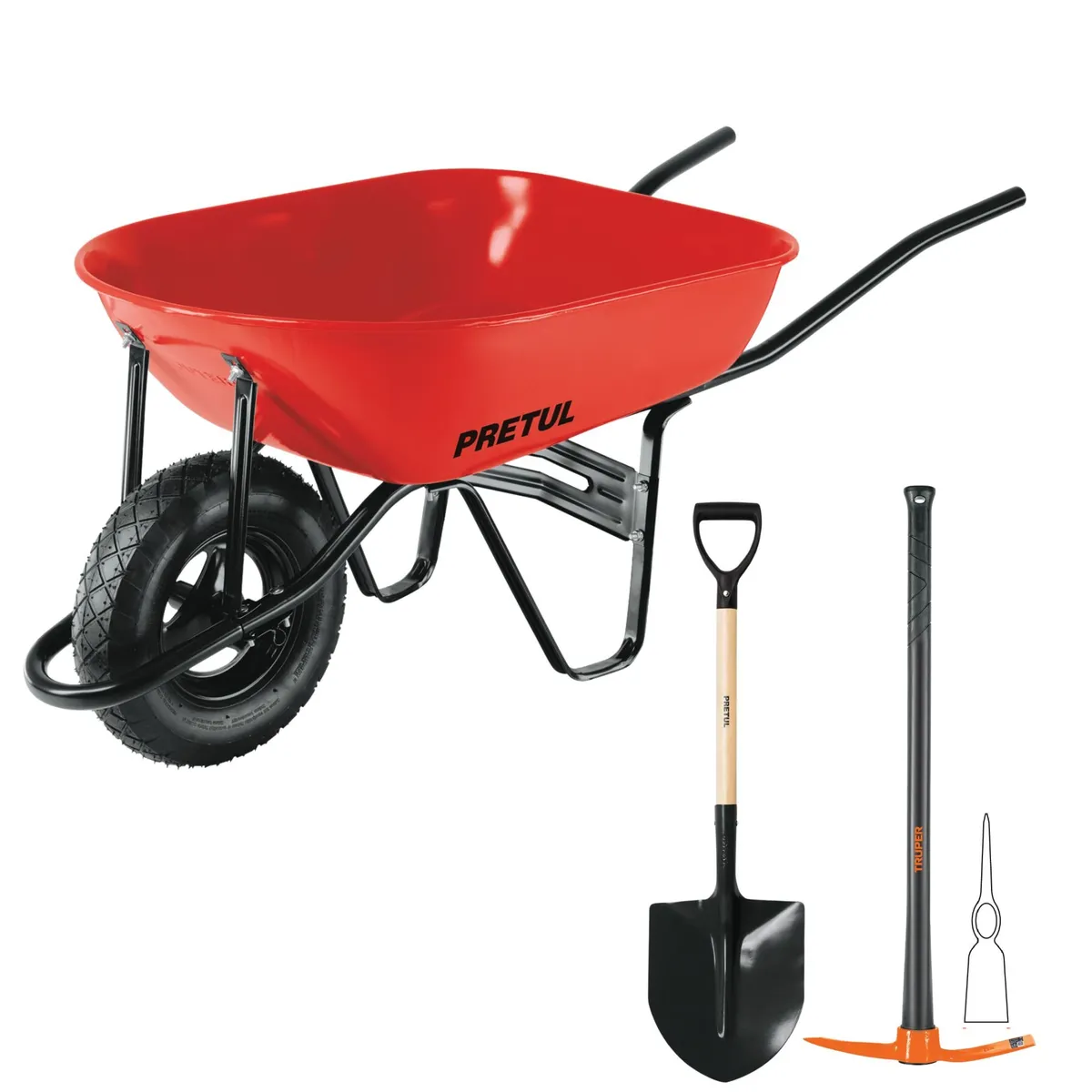 PRETUL - Carretilla Buggy 350 Kg uso rudo, Pretul