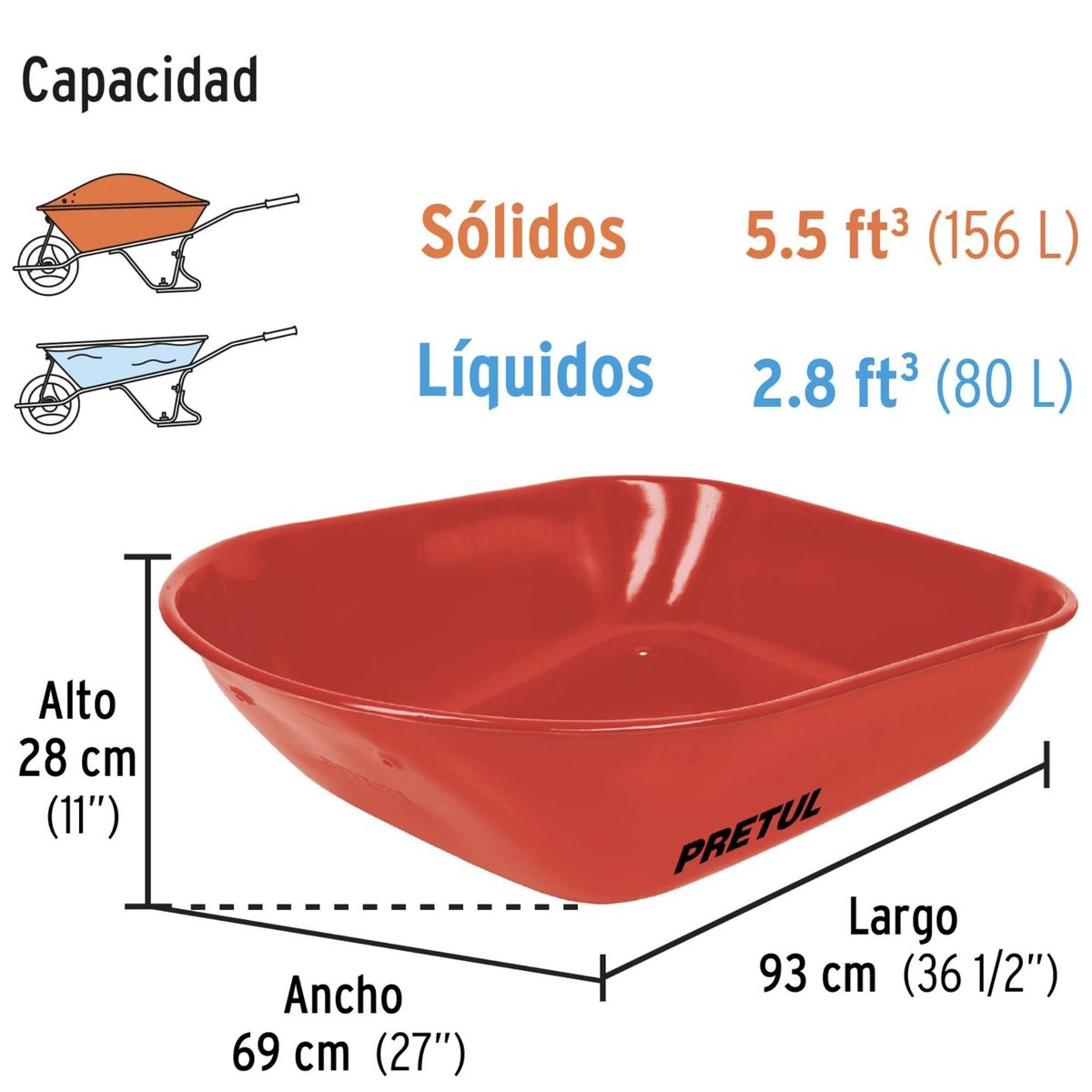 PRETUL - Carretilla Buggy 350 Kg uso rudo, Pretul