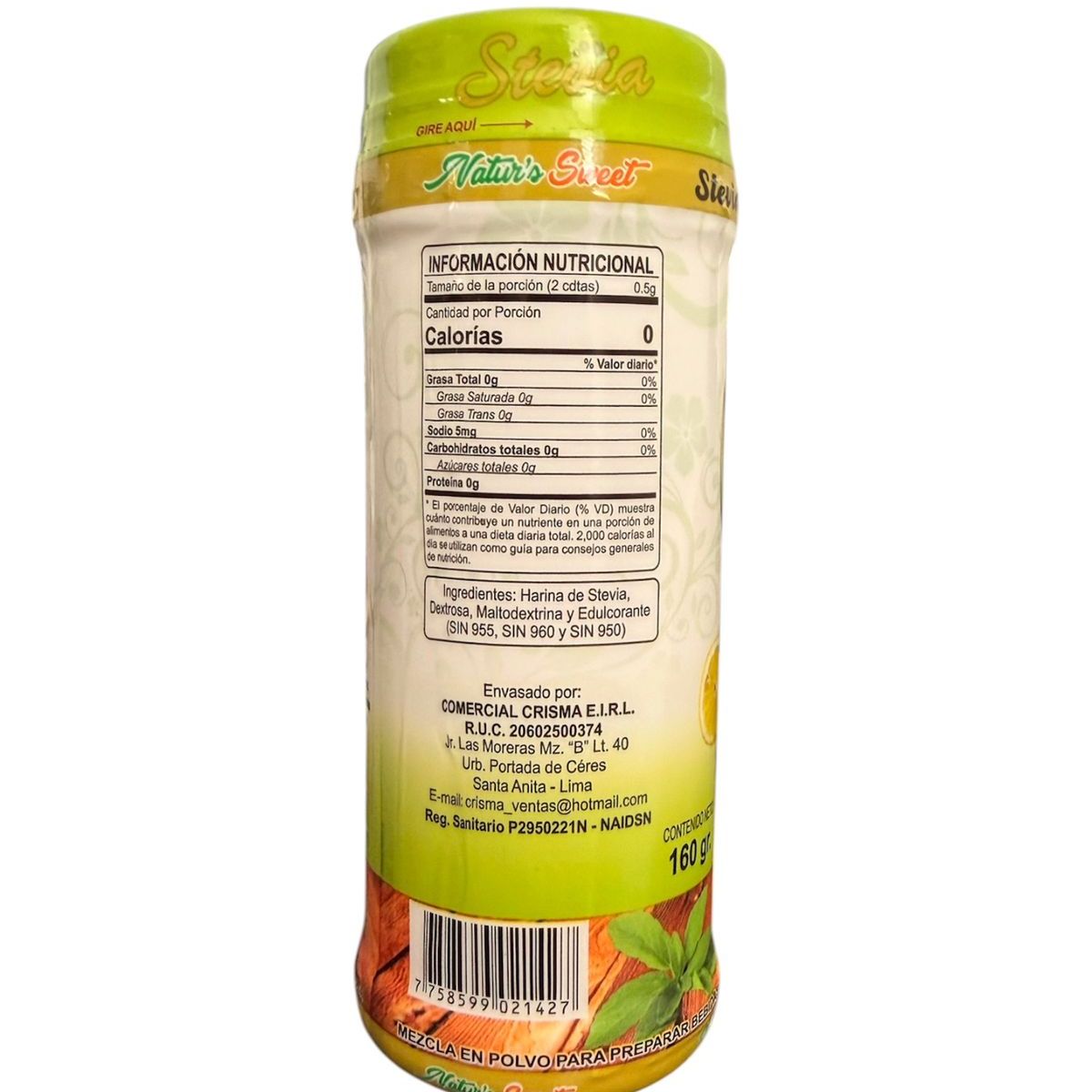 GENERICO - Stevia Nacional 160 Gr.