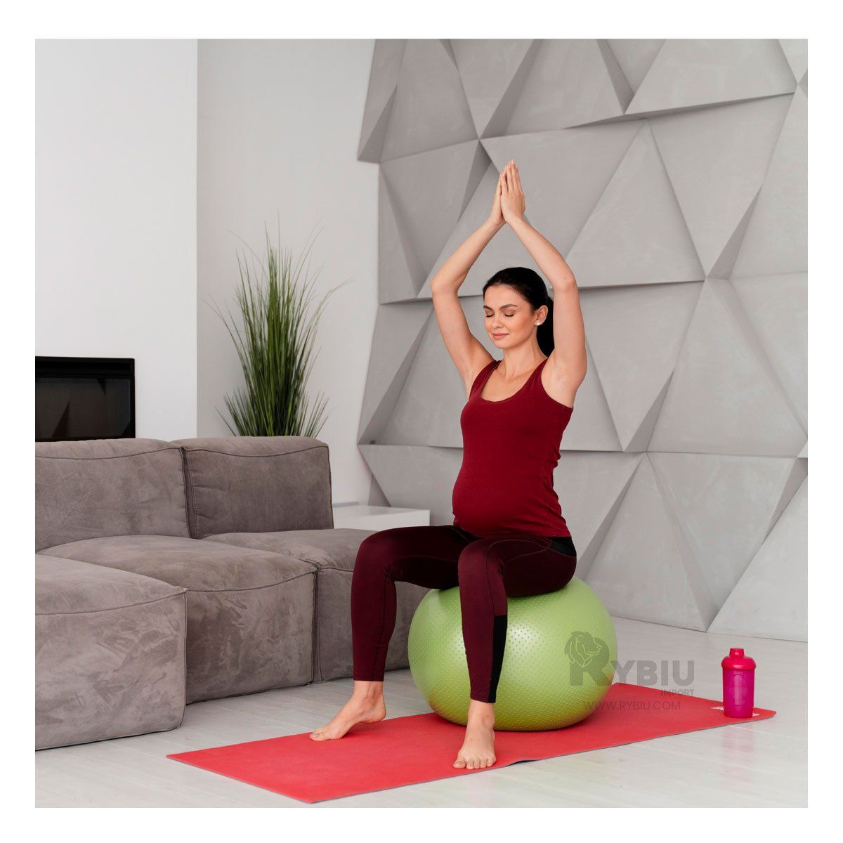 GENERICO - Tapete de Yoga 6mm Color Rojo Y+Gift MiniAgenda