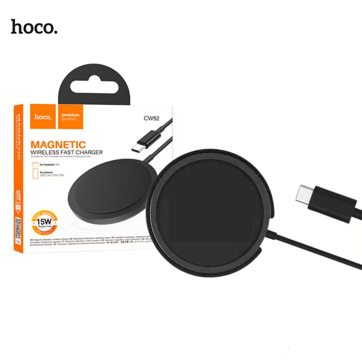 HOCO - Cargador Inalámbrico Magnético Fast 15W Hoco CW52