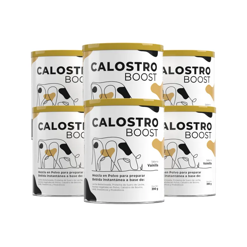 CALOSTRO BOOST - Calostro Bovino Prebióticos y Probióticos Calostro Boost Pack 6 Latas