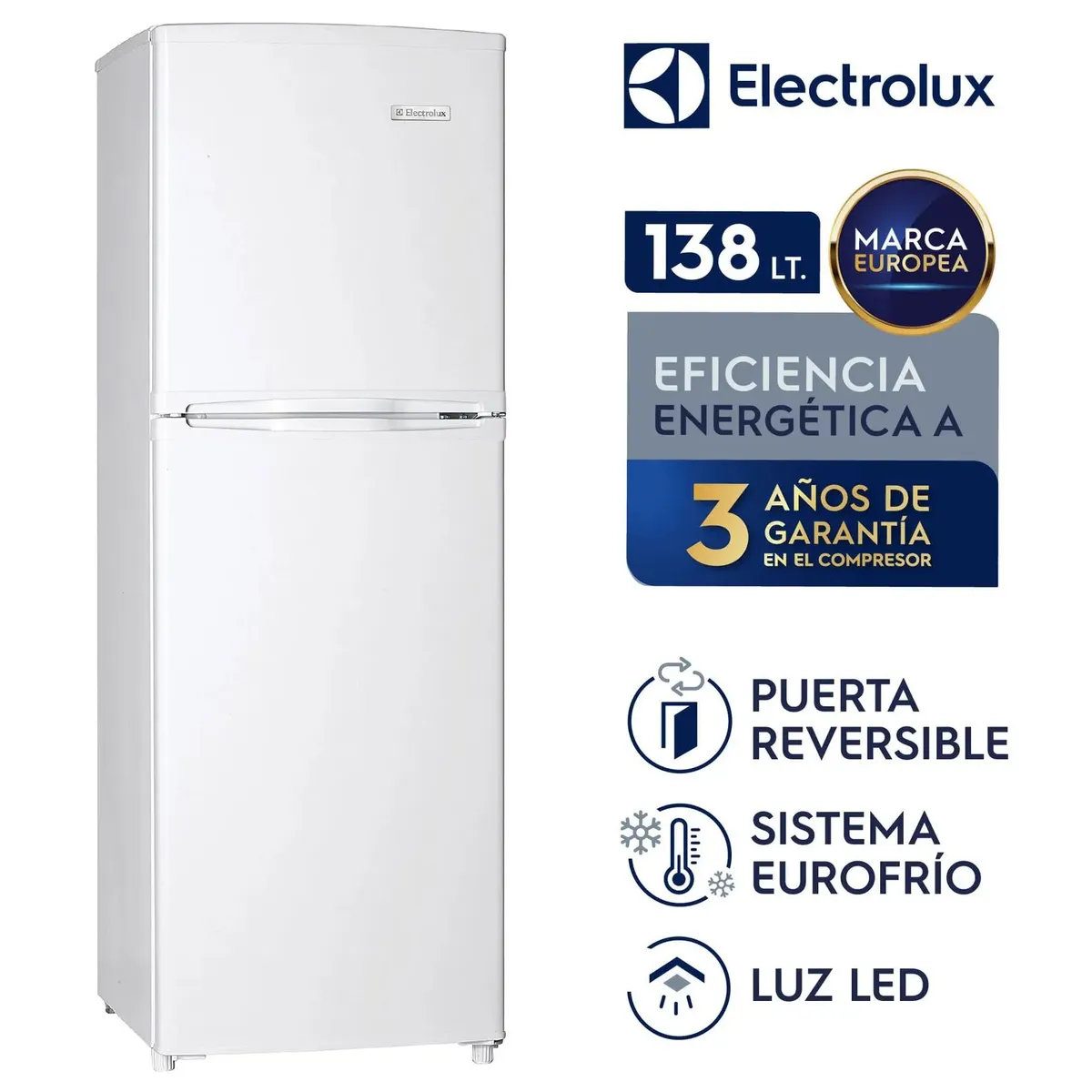 ELECTROLUX - Refrigeradora Electrolux 138 Lt Top Freezer Blanco ERT18G2HNW
