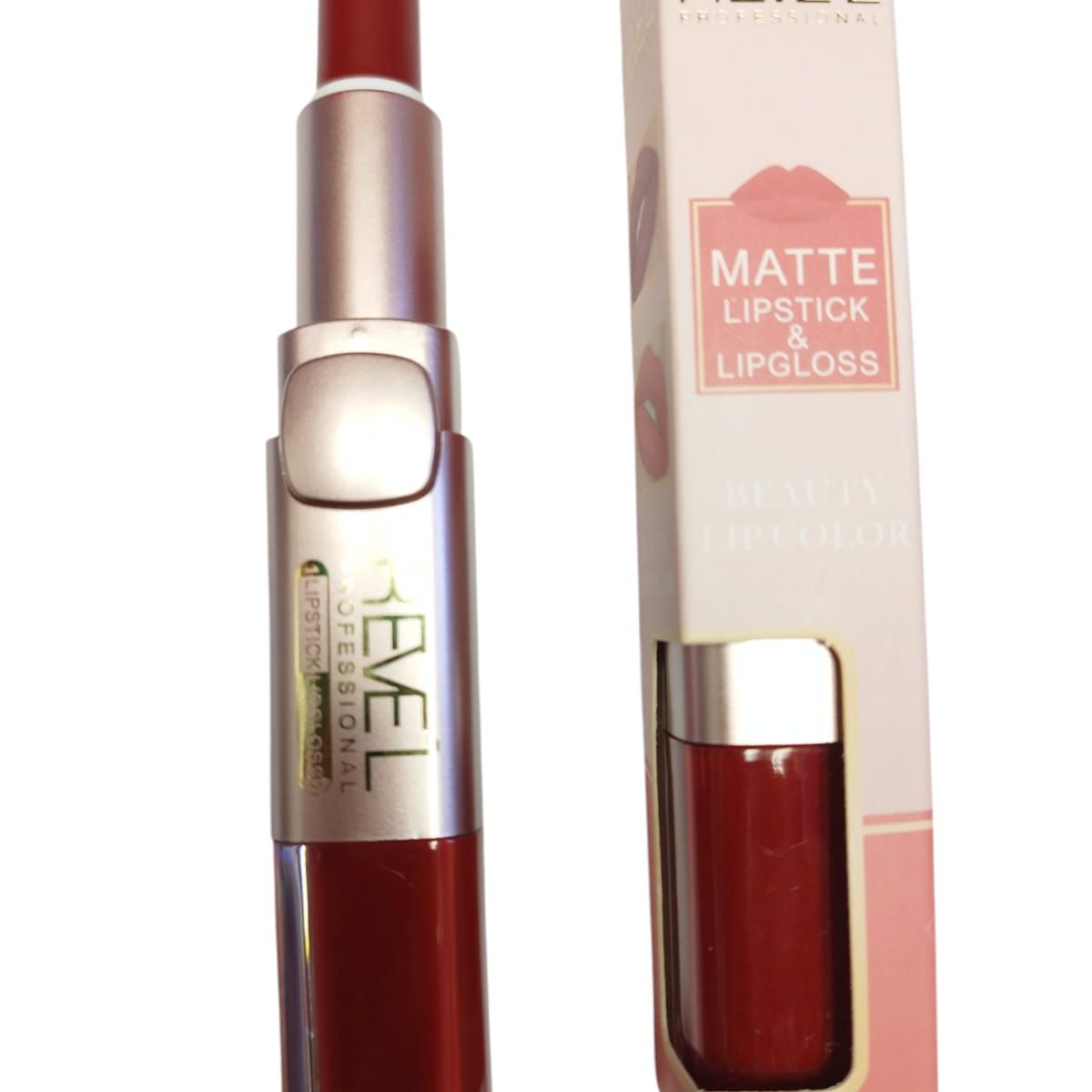 REVE'L PROFESSIONAL - LABIAL REVEL MATTE LIPSTICK & LIPGLOSS DUO TONO FRESA
