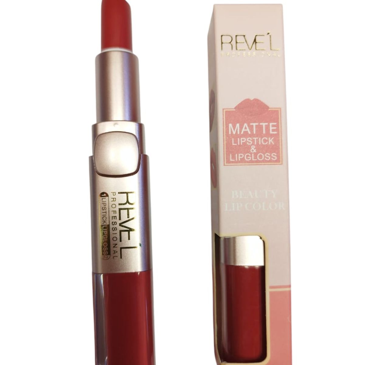 REVEL - LABIAL REVEL MATTE LIPSTICK & LIPGLOSS DUO TONO ROJO SUAVE