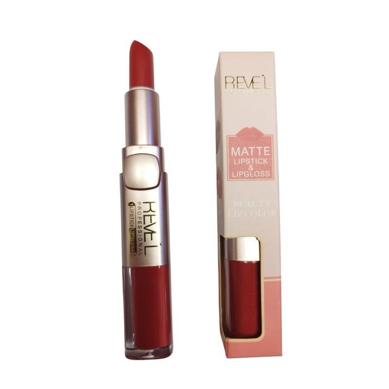 REVEL - LABIAL REVEL MATTE LIPSTICK & LIPGLOSS DUO TONO ROJO SUAVE