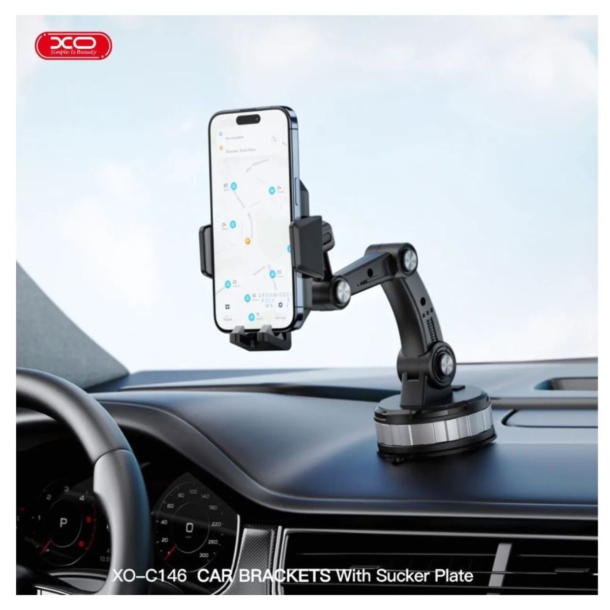 GENERICO - Soporte de Coche Telescopico Giratorio XO C146