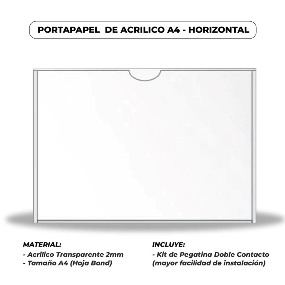 OEM - PORTAPAPEL DE ACRILICO A4 - HORIZONTAL