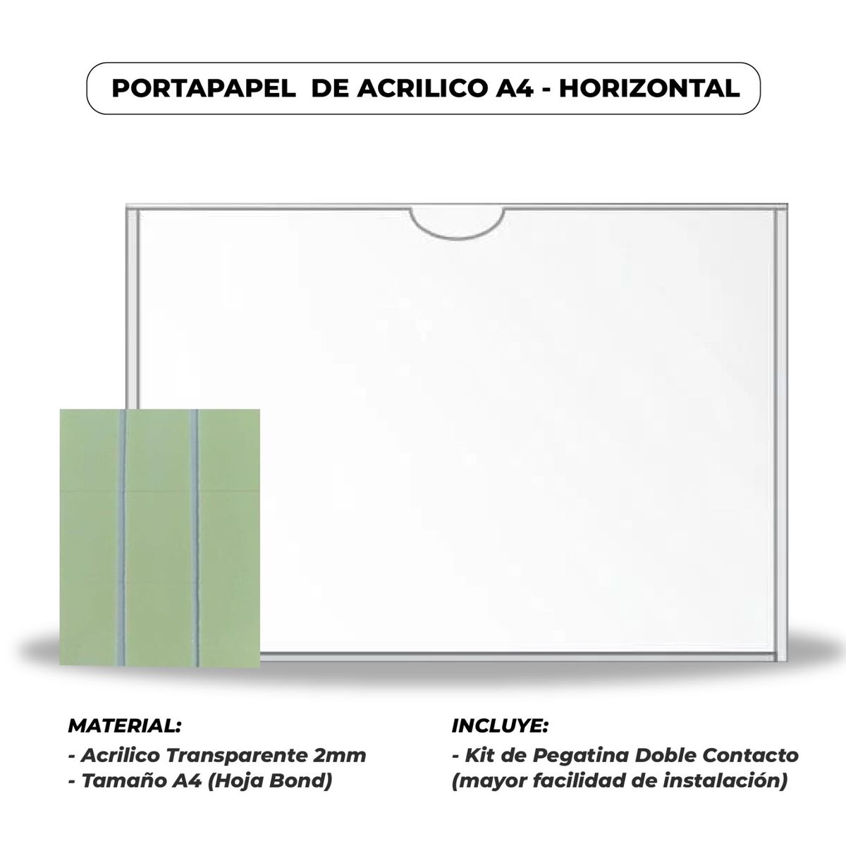 OEM - PORTAPAPEL DE ACRILICO A4 - HORIZONTAL
